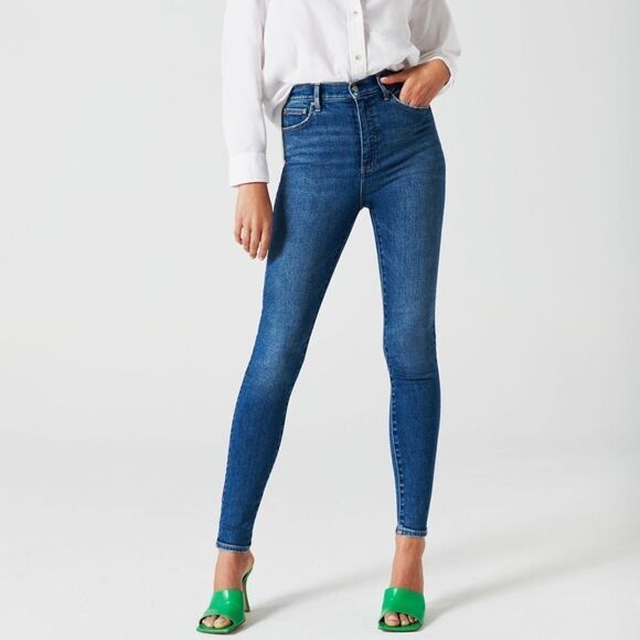 Denim Forum The Lola High Rise Skinny Medium Wash Jean Size 26 - Picture 1 of 8